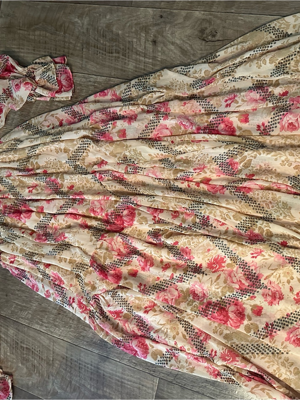 Free People Floral Maxi Dress in Cream and Pink